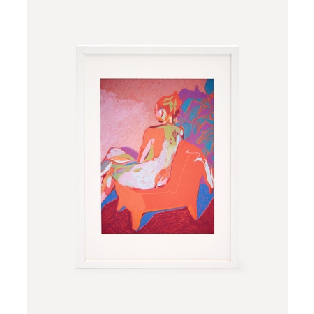 Hester Finch Nude On Orange With Pink Wall Framed Giclee Print