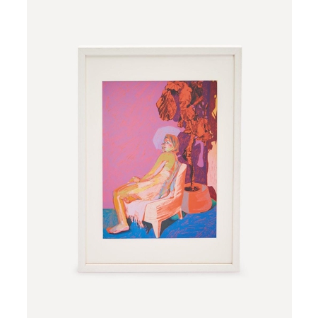 Hester Finch Double Face On Orange With Purple Tree Framed Giclee Print
