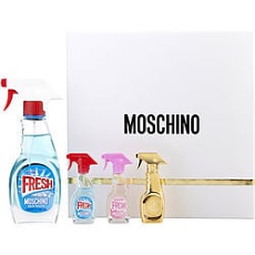 By Moschino 4 Piece Set With Fresh Couture Eau De Toilette Spray & Gold Fresh Couture Eau De Parfum 0. Mini & Fresh Couture Eau De Toilette 0. Mini & Pink Fresh Couture Eau De Toilette 0. Mini For Women