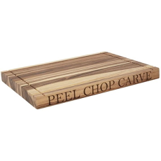 Peel, Chop, Carve Chopping Board Wood Colour