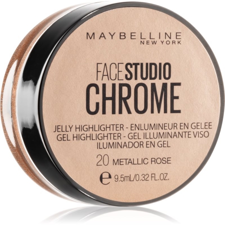 Face Studio Chrome Jelly Highlighter Gel Highlighter Shade 20 Metallic Rose 9.5 Ml