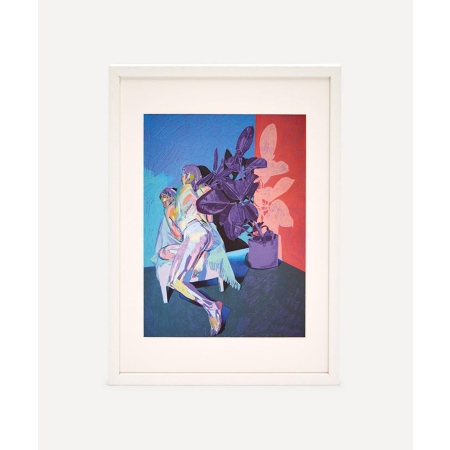 Hester Finch Double Nude On Purple With Purple Plant Framed Giclee Print