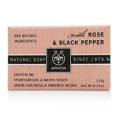 By Apivita Natural Soap With Rose & Black Pepper/ For Women