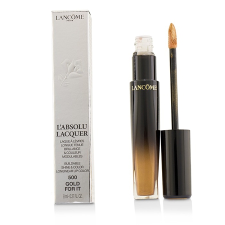 L'absolu Lacquer Buildable & Color Longwear Lip Color # 500 Gold For It 8ml