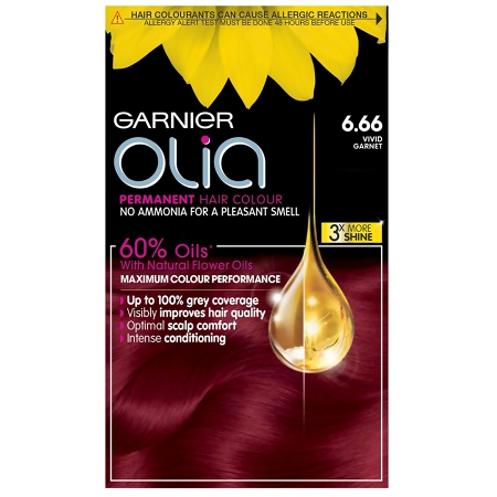 Olia Permanent Hair Dye Various Shades 6.66 Vivid Garnet Red