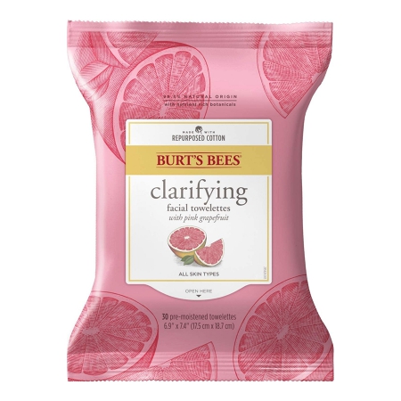 Burt's Bees Facial Cleansing Towelettes Pack Of 30 With Pink Grapefruit Seed Oil