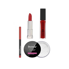 Maybelline Killer Lip Make Up Set Lipstick, Gloss, Liner And Masterfix