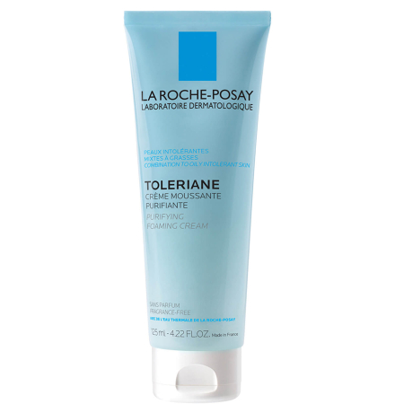 Toleriane Purifying Foaming Cream Facial Cleanser For Sensitive Skin With Glycerin, 4.22 Fl